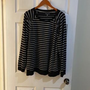 Maurices Size 3 Pull over Sweater black white striped